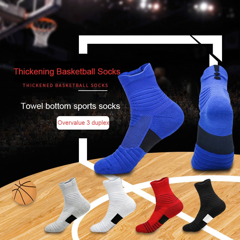 Professional Sports Men Basketball Running Towel Bottom Anti Slip Socks