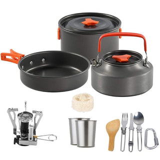 Camping Cookware Kit Outdoor Ultra light Aluminum Alloy Cook Stove Kit