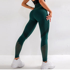 Svokor Women Sexy Seamless Leggings Hollow Printed Workout Pant