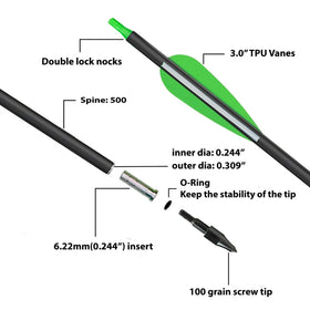 Keshes Carbon Hunting Arrows| 12 Archery