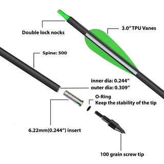 Keshes Carbon Hunting Arrows| 12 Archery