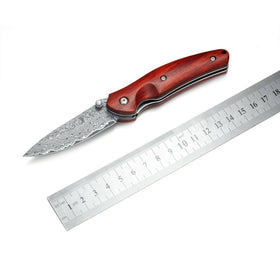 Kubey Wood  Folding Pocket Knife| Camping