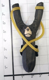 BLACK BEAR WOODEN HAND CARVED SLINGSHOT SLING SHOT HIGH POWER RUBBER BAND