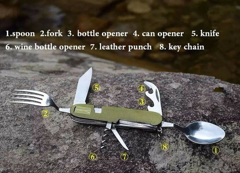 Camping Utensil| Stainless Pocket Spoon Knife Fork For Outdoor