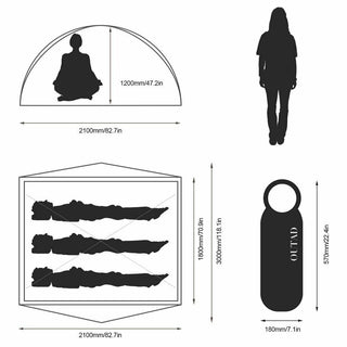 Outad  Outdoor Waterproof Silicone Ultra-light Double Layer Camping Tent