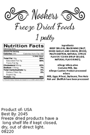 Nookers Freeze Dried Food| Uncooked - Camping Partner