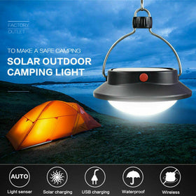 Portable USB Hanging Solar Panel Outdoor Camping Fishing Lamp Tent Light Hook
