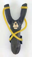 BLACK BEAR WOODEN HAND CARVED SLINGSHOT SLING SHOT HIGH POWER RUBBER BAND