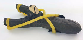 BLACK BEAR WOODEN HAND CARVED SLINGSHOT SLING SHOT HIGH POWER RUBBER BAND