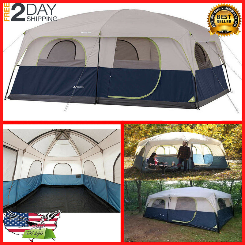 ozark trail 14 person tent Ozark Trail Family Cabin Tent 10 Person Outdoor Camping Instant