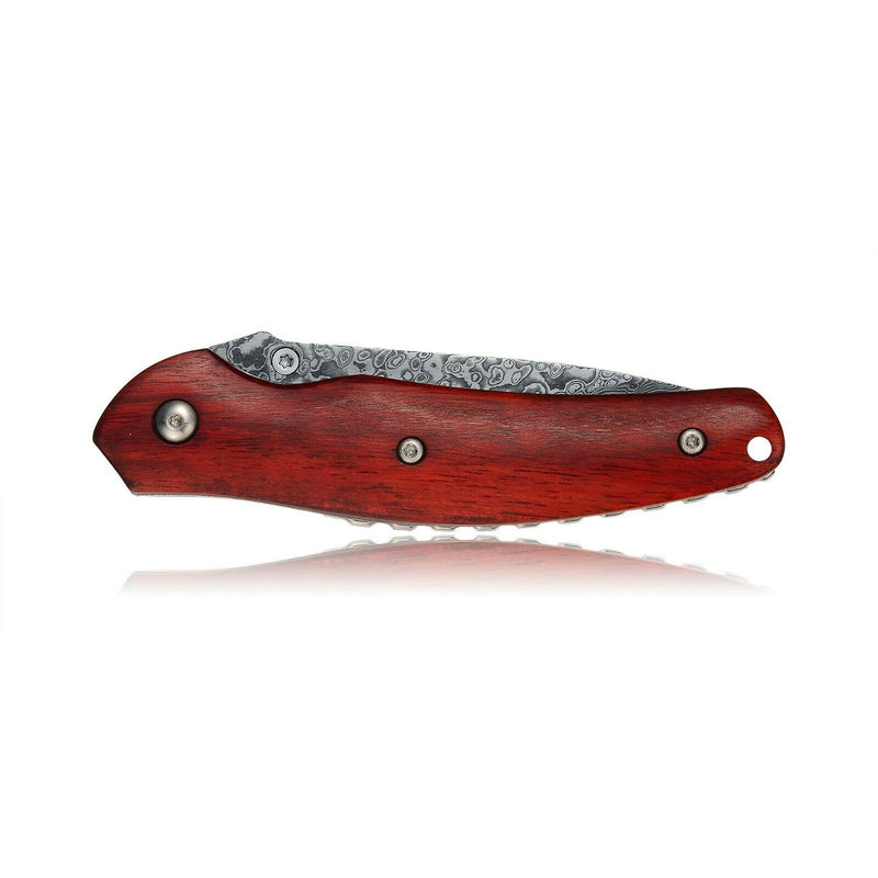 Kubey Wood  Folding Pocket Knife| Camping