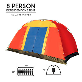 Vilobos 6-8 Person Family Outdoor Traveling Tent | Hiking Dome Shelter