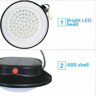 Portable USB Hanging Solar Panel Outdoor Camping Fishing Lamp Tent Light Hook