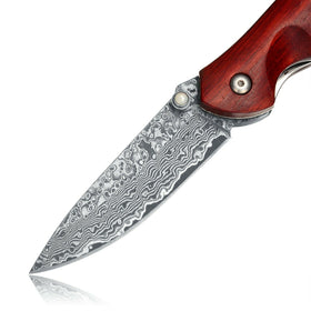 Kubey Wood  Folding Pocket Knife| Camping