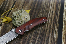 Kubey Wood  Folding Pocket Knife| Camping