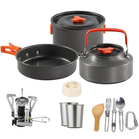 Camping Cookware Kit Outdoor Ultra light Aluminum Alloy Cook Stove Kit