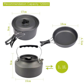 Camping Cookware Kit Outdoor Ultra light Aluminum Alloy Cook Stove Kit
