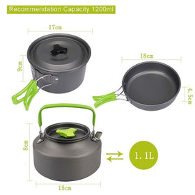 Camping Cookware Kit Outdoor Ultra light Aluminum Alloy Cook Stove Kit