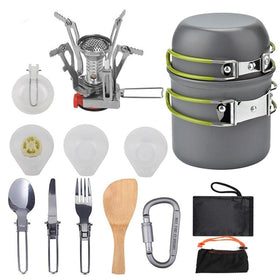 Camping Cookware Kit Outdoor Ultra light Aluminum Alloy Cook Stove Kit